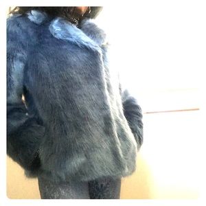 Blue Luxe Faux fur Jacket
